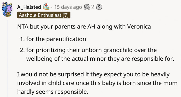OP was forced to raise her three siblings on her own because her parents neglected to set up proper care for them while they worked.