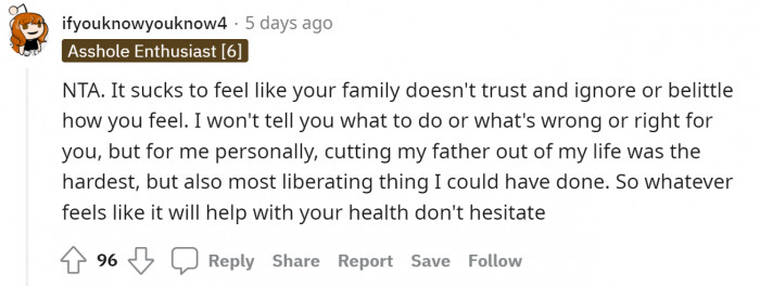 Cutting off someone who has never been good to you will be the hardest but greatest thing you will ever do.