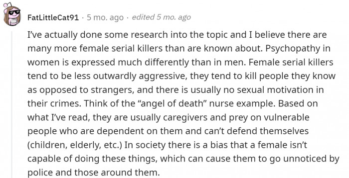 Psychopathy is perceived much differently in women than it is in men.