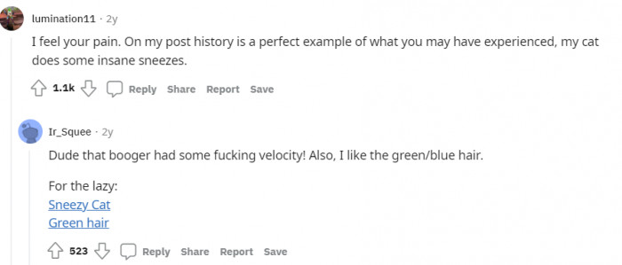 Cats do have insane sneezes, I guess.