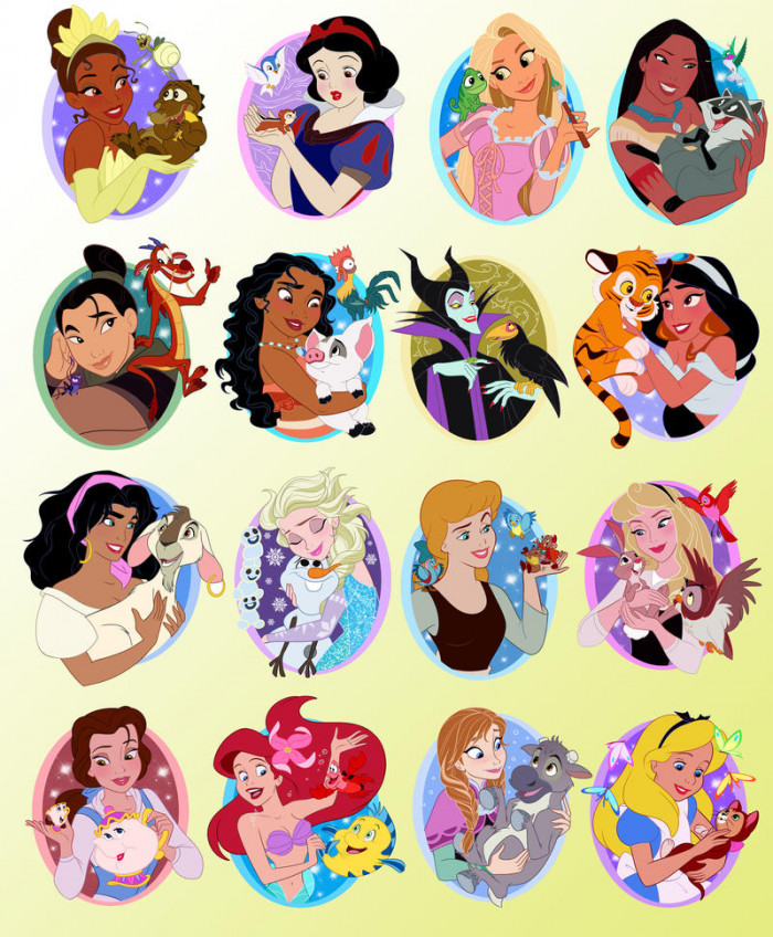 12. Female Disney characters and their trusted companions