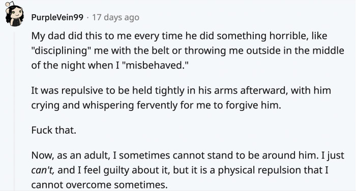 A parent love bombing you is as hard as it sounds, since they might start when you are young, making it difficult to escape the toxic environment.