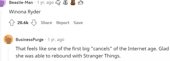 15. Let's travel the Winona Ryder path
