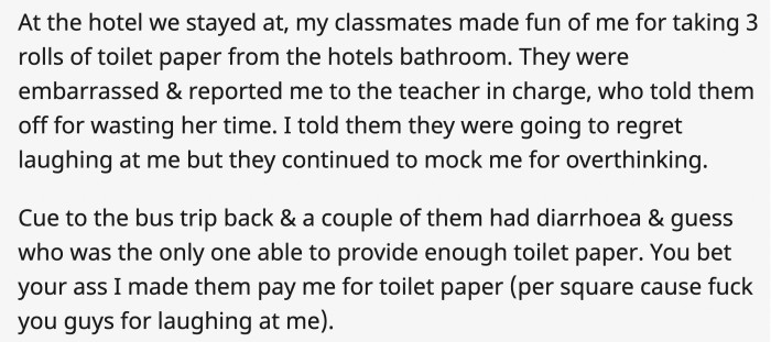 It's the regret others feel afterward that makes you realize it's a good thing you didn't give in to what they thought was right
