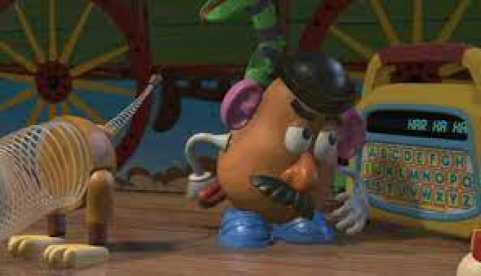 15. When Mr. Potato Head puts his mouth on his behind, 