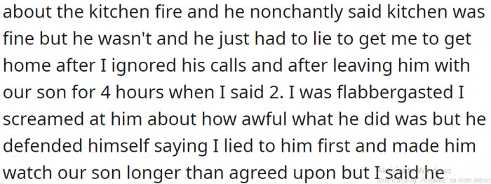 He Texted Her That She Needed to Get Home as Soon as Possible Because There Was a Fire in the Kitchen.