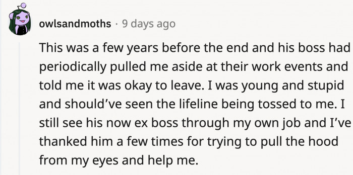 It was great that someone made her see the light.