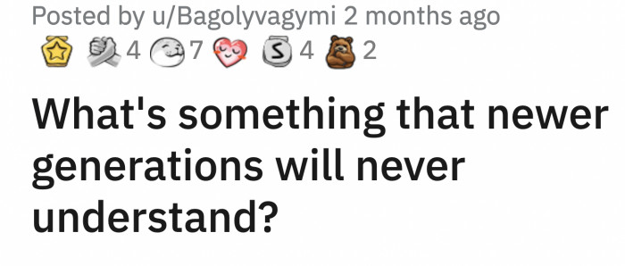 Here's the question as posted by Reddit user, Bagolyvagymi:
