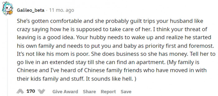 Maybe MIL is guilt-tripping OP's husband.