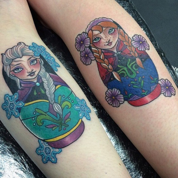 20. Elsa and Anna as Matryoshka dolls