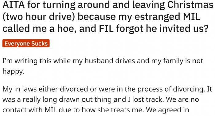 Probably, because making your husband drive for two hours just to come back immediately isn't right!