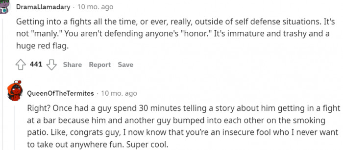 Immature and trashy behavior