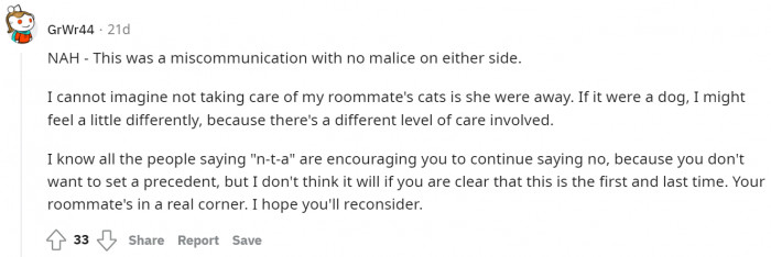 The communication lacked from the roommate's side. 