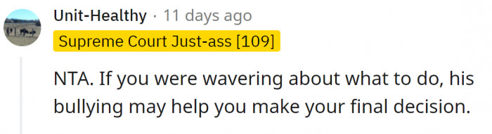 This should help her decide about the baby.