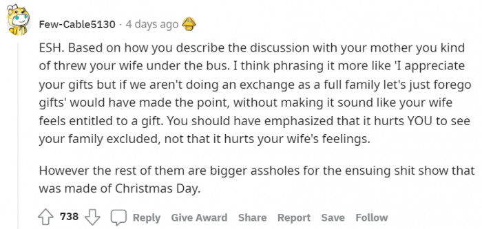 Others thought Alpha's mother threw his family under the bus.