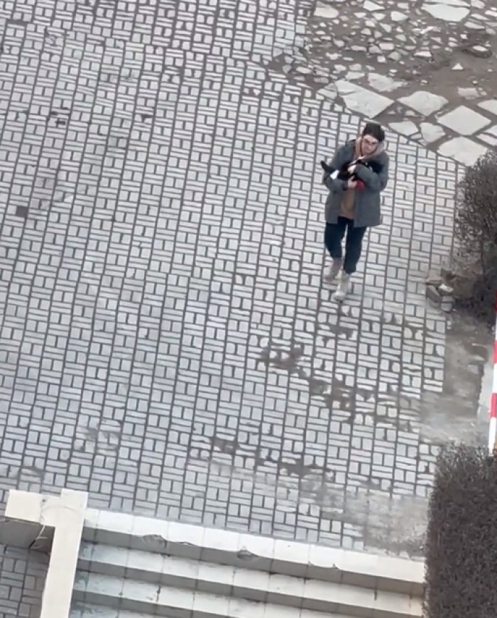 The air raid sirens continued to play, but she was not scared at all.