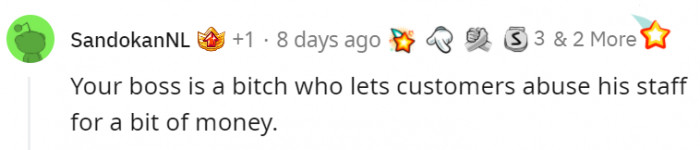 This one certainly doesn't like the boss, and well, he's not entirely wrong