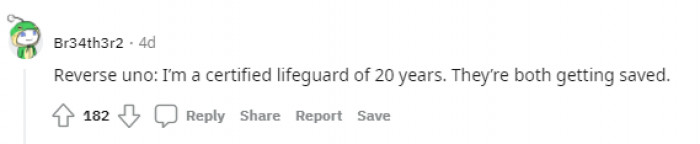 13. We got a lifeguard in here!