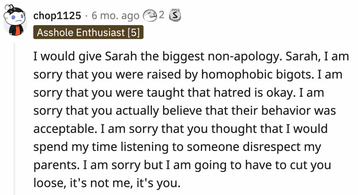 Reddit suggested some worthy replies to Sara's messages...