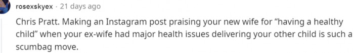 15. Chris Pratt made a scumbag move in an Instagram post