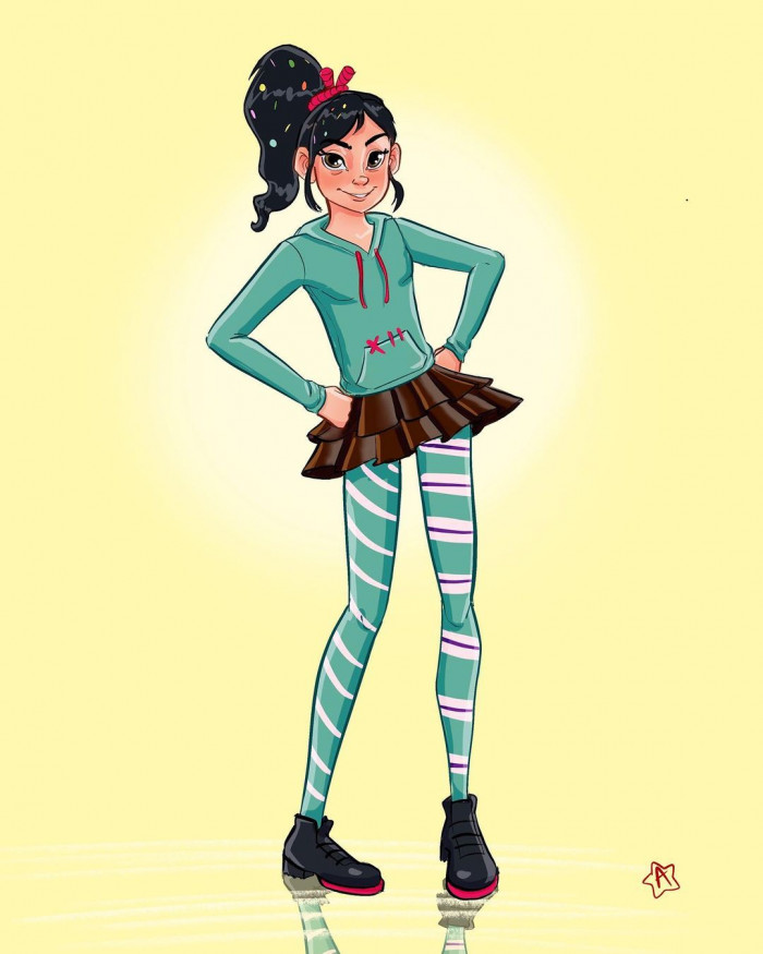 18. Here is Vanellope Von from Wreck-It Ralph with her long legs