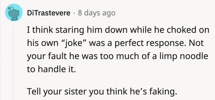 He knew he did something wrong; his reactions showed it.