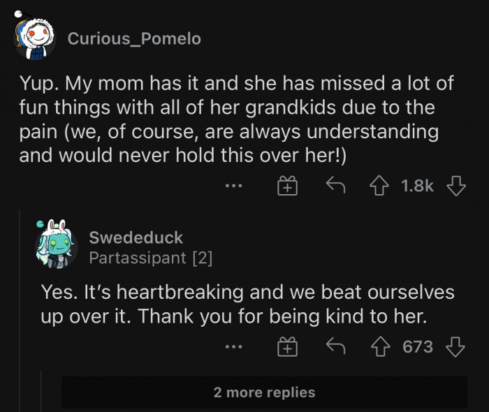 The condition is quite painful and draining.