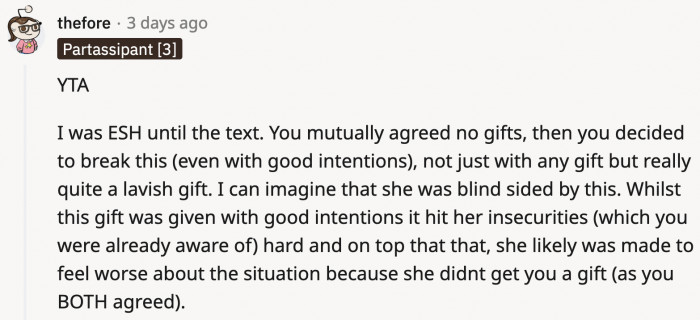 Others were on OP's side until he shared the message he sent...