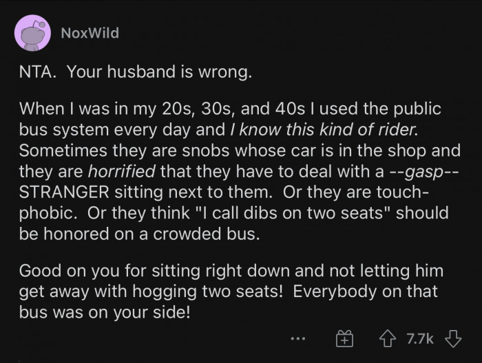 The husband is totally in the wrong here.