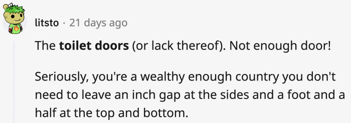 22. Seeing the person in the stall next to yours