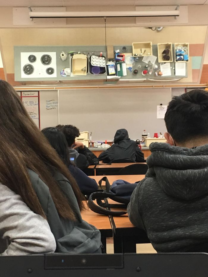 Mirror shows what the teacher is doing