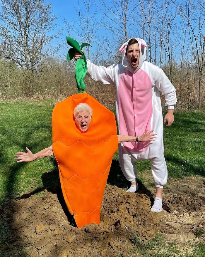 10. Bunny Ross with his favorite granny carrot. 