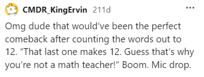 Some great clap-backs were offered, too.