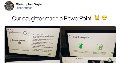 Adorable Cat PowerPoint Presentation Created by a Child Convinces Her Parents to Get Her a Cat