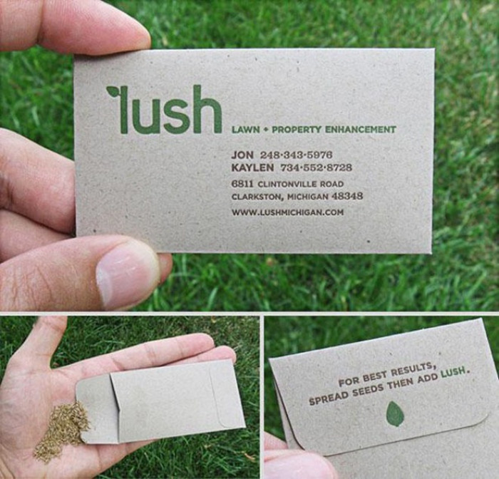 2. This business card is a seed packet