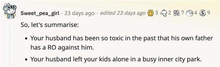 Here’s a summary of why OP isn’t the a**hole.