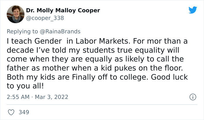 Someone familiar with the subject offered her two cents and wished people good luck.