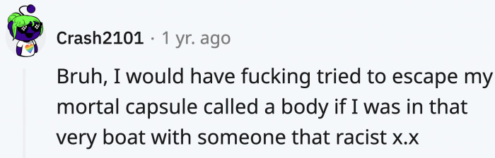 If she could just transport from the restaurant to the base or anywhere else to burst that guy's bubble