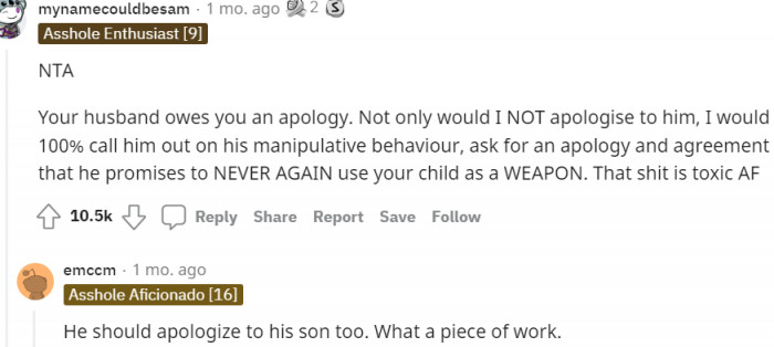 2. Call out his manipulative behavior