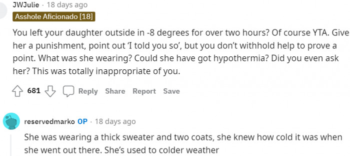 You don't withhold help to prove a point