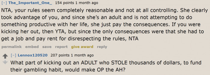 No matter how you look at it, the stepdaughter is the bad guy here.