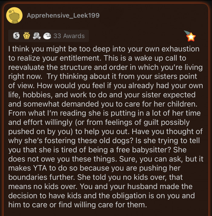 Here's how the Reddit community reacted to u/Throw_away_no374828's dilemma: