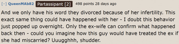 If she were infertile, her husband would have left her.