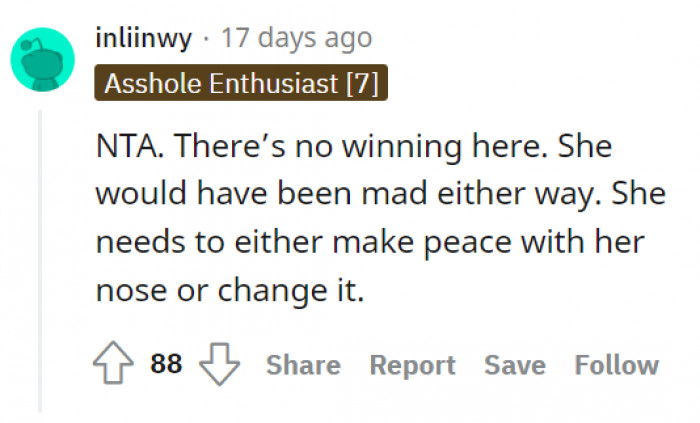 The decision is all hers.