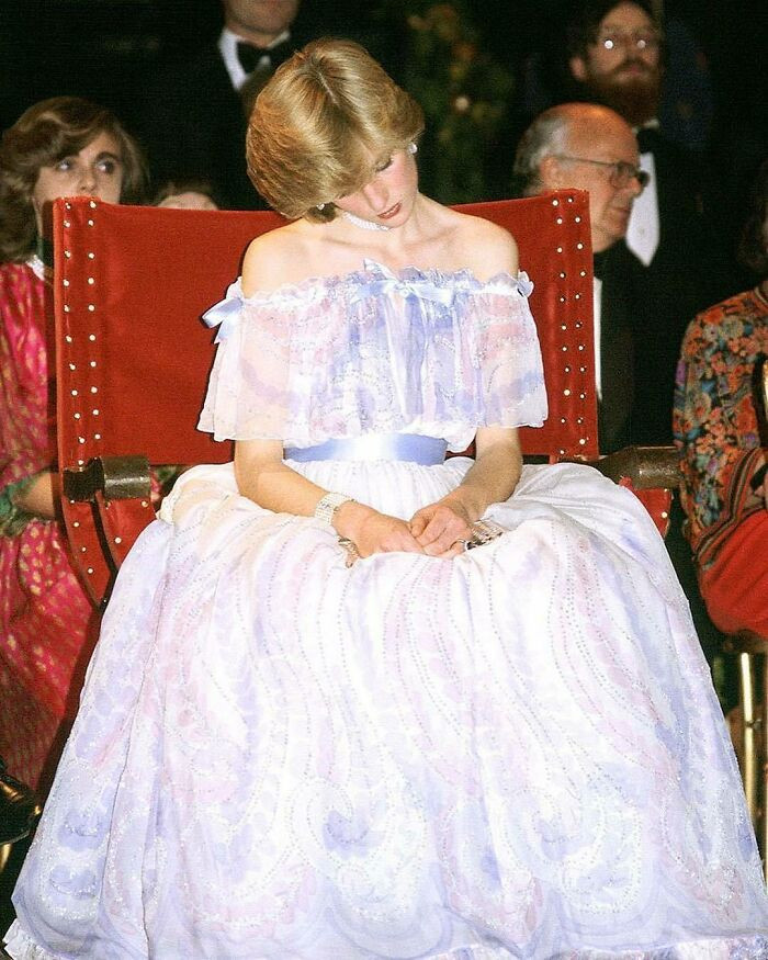 44. Beautiful Lady Diana Falling Asleep During An Official Royal Engagement In 1981. She Was Still Yet To Announce His Pregnancy With Prince William Here.