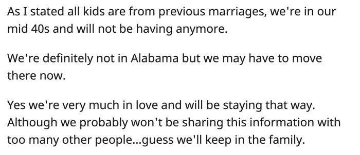 For now, all OP knows is that things are going to stay the same between them.