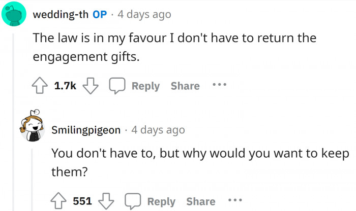 Gifts aren't really supposed to be given back; they are called gifts for a reason.