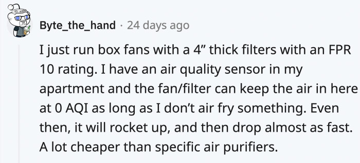 A Redditor described what they did instead of relying on air purifiers.