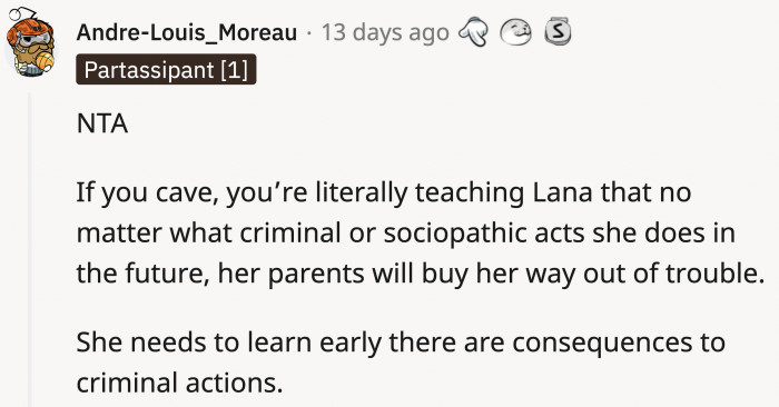 Seventeen years old is enough to recognize right from wrong.