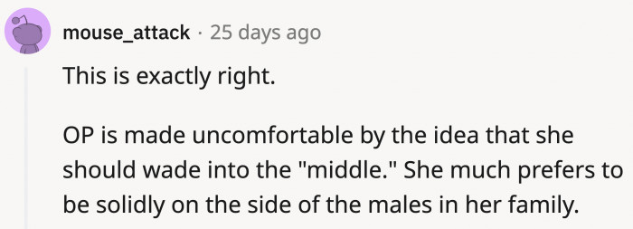 OP’s clear preference is becoming more evident the more you read her post.